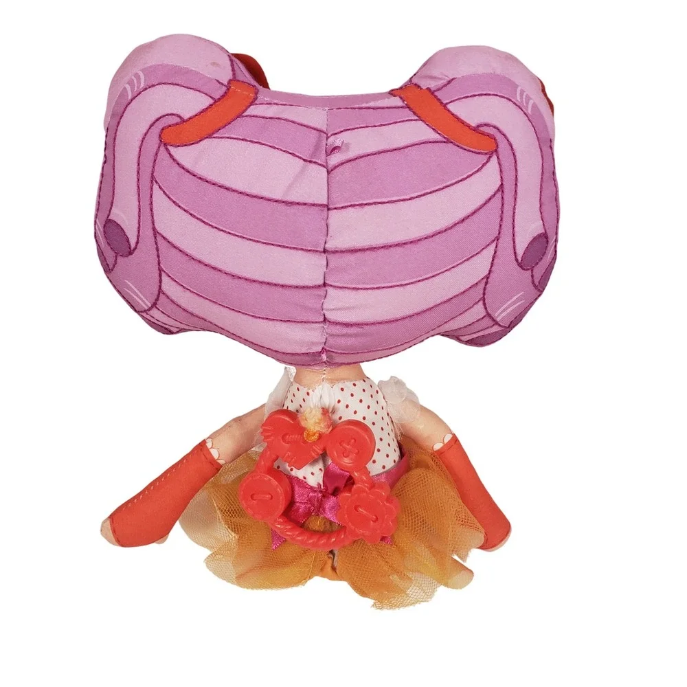 Lalaloopsy Rag Doll Plush Pink Hair Bows Orange Tutu Stuffed Animal Toy